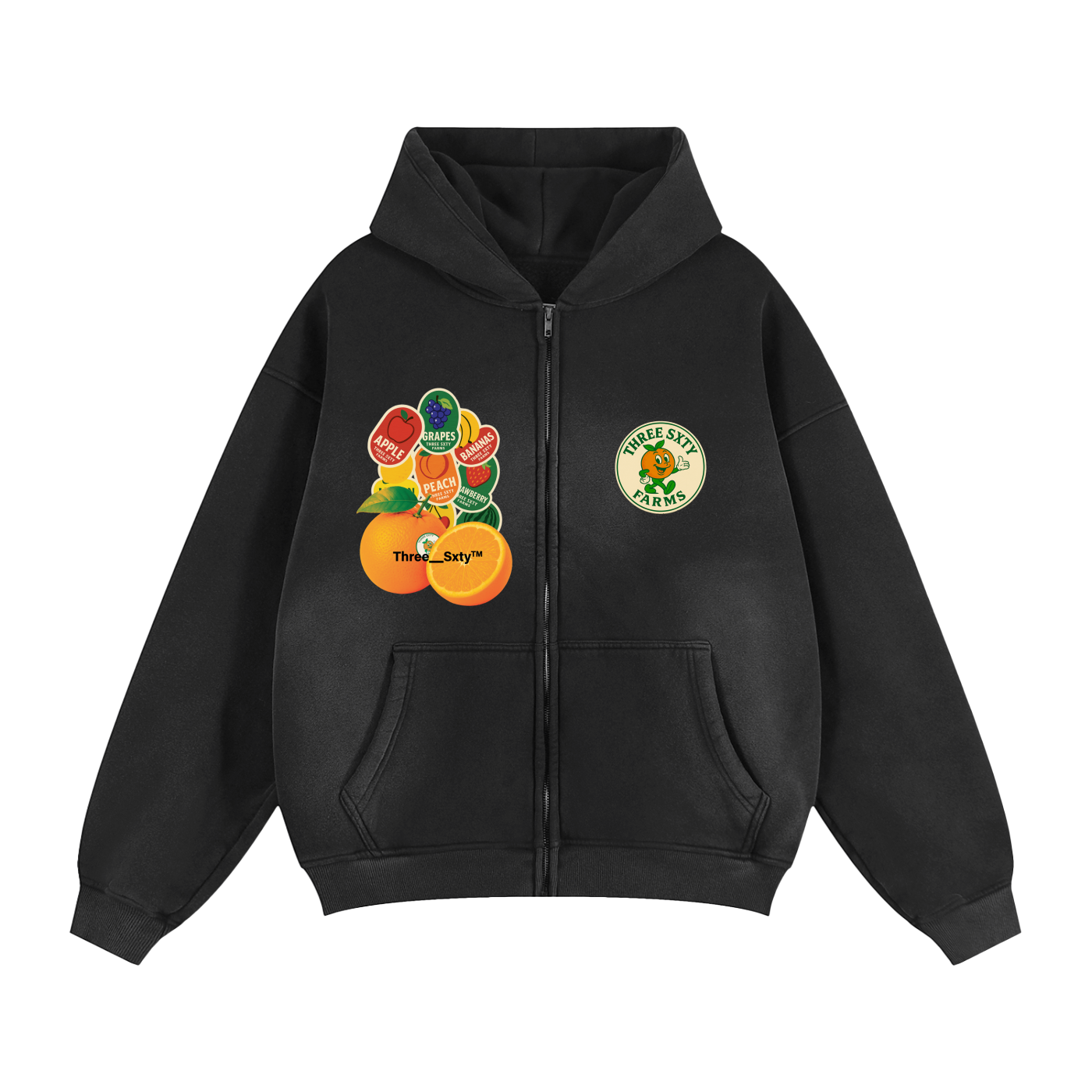 TS Farms Sunfade Zipper Boxy Hoodie